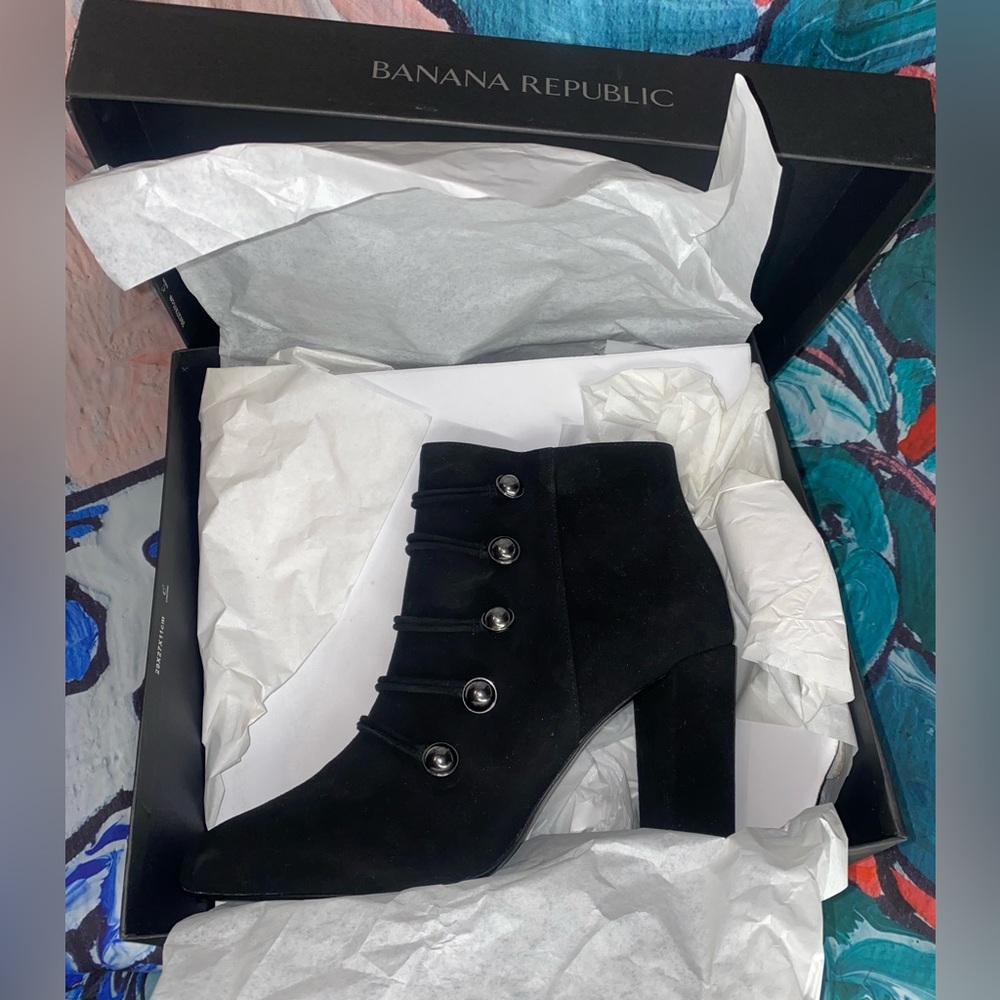 Bannana Republic Black leather Military Boot
